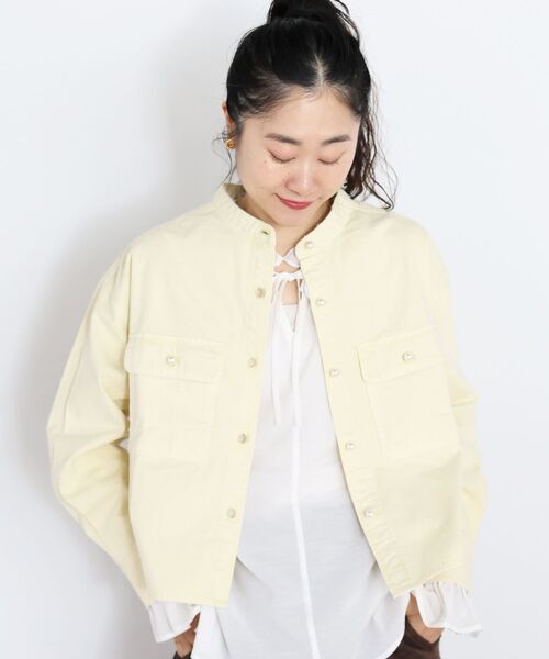 新品　スタンドネックパールボタンシャツ　最終値下げ le.coeur blanc（ルクールブラン） ブラウス シャツ スタンドネック