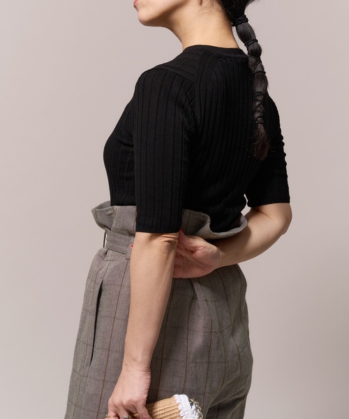「IENA LA BOUCLE」 半袖ニット FREE レッド レディースの画像