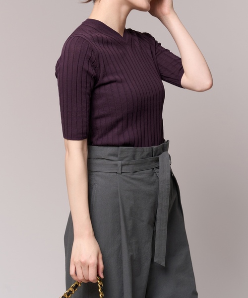 「IENA LA BOUCLE」 半袖ニット FREE レッド レディースの画像