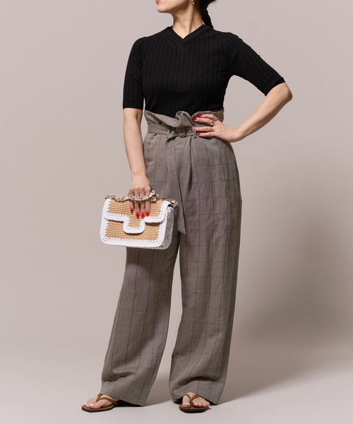 「IENA LA BOUCLE」 半袖ニット FREE レッド レディースの画像
