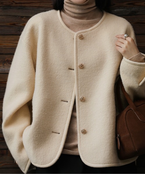 コート アウター ウールライクショートコート レディース : ZOZOTOWN