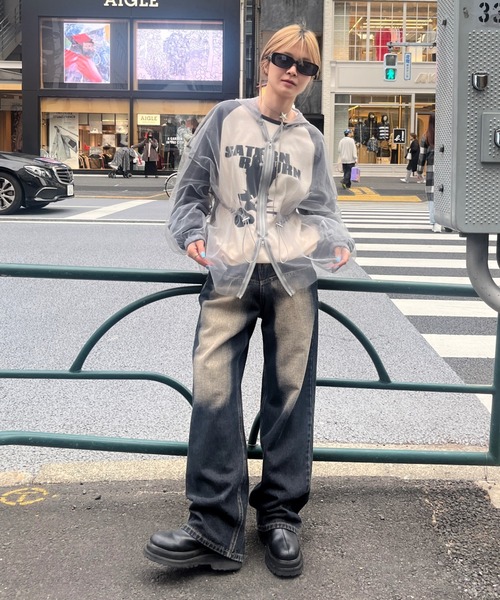 「Six M」 ジップアップパーカー FREE ライトグレー レディース_画像7