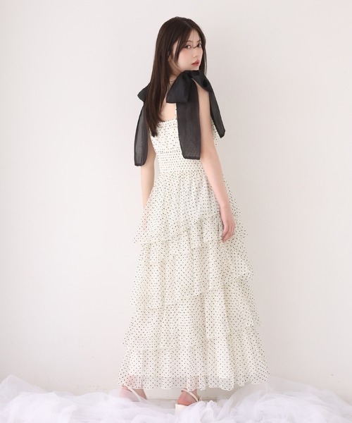 NICE CLAUP アメスリティアードロングワ ンピース 白 アメスリティアードロングワンピース | one after another NICE CLAUP