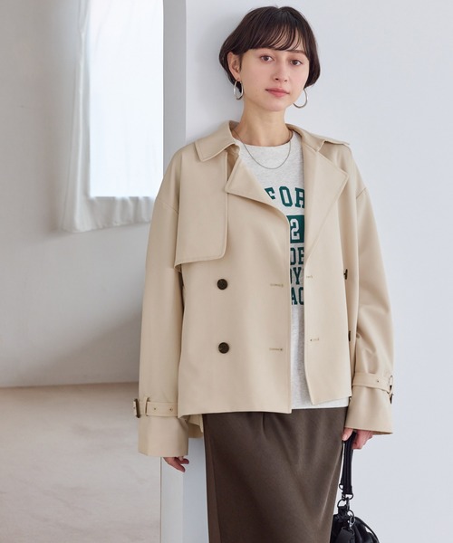 ロペ　ROPE　トレンチコート　ショートトレンチコート　ベージュ ROPE' PICNIC（ロペ ピクニック） トレンチコート コート ショート丈