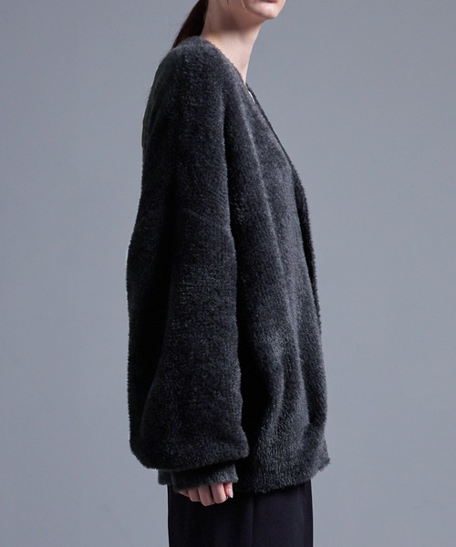 「Loose/ルース」 ニットカーディガン M ワインレッド メンズ_画像5