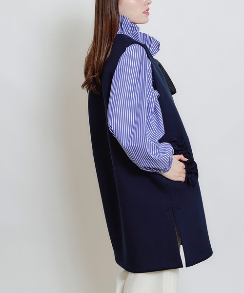 PICCIN PERLA ベスト ジレ ポケットフリルジレ レディース : ZOZOTOWN