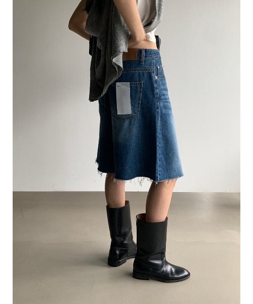 「Didot.showroom」 デニムハーフパンツ M ブルー レディース_画像4