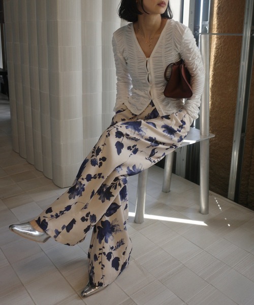Ameri（アメリ） パンツ GRAINY FLOWER STRAIGHT PANTS レディース