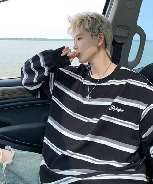 WESTBOY（ウエストボーイ） tシャツ ボーダー オーバーサイズ ロング 