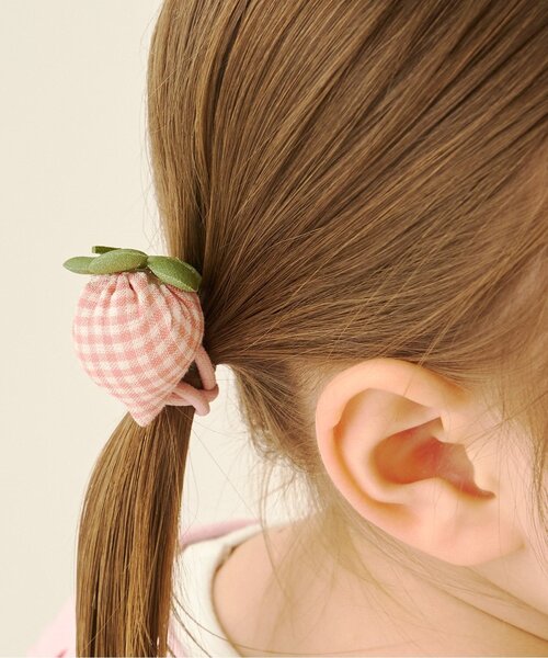 ヘアゴム　ベビーヘアクリップ　ぷっくりいちご ヘアゴム ぷっくりいちごヘアゴム(2コセット)「子供服」「キッズ