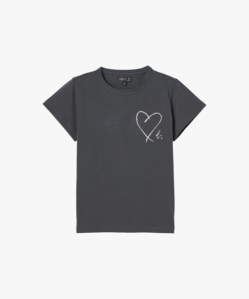 agnes b.（アニエスベー） tシャツ 半袖 b.”ロゴ ハート プリント