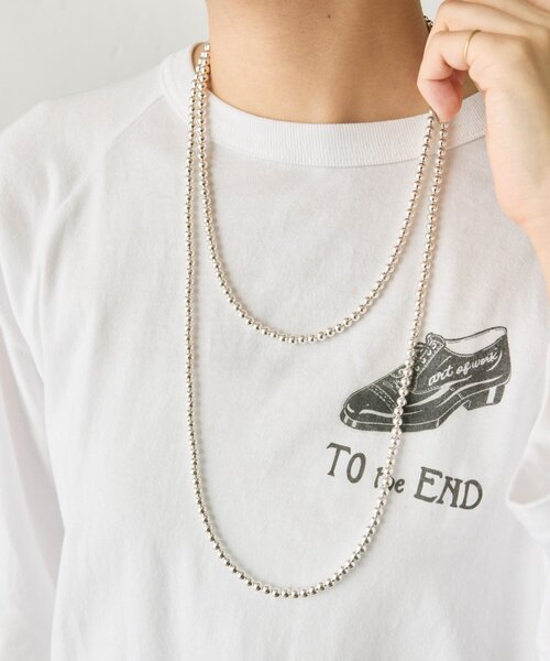 ネックレス 「スターリングシルバー使用」ナバホパール5×125ネックレス レディースの画像
