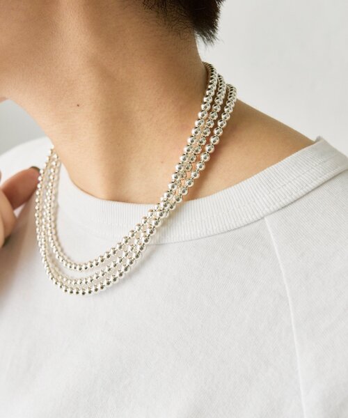 ネックレス 「スターリングシルバー使用」ナバホパール5×125ネックレス レディースの画像