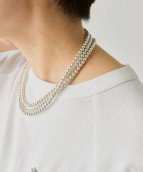 ネックレス 「スターリングシルバー使用」ナバホパール5×125ネックレス レディースの画像