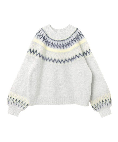 「Freesia by andme」 長袖ニット M グレー レディース_画像3