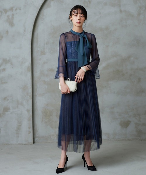 「RUIRUE BOUTIQUE」 7分袖ワンピース S カーキ レディースの画像