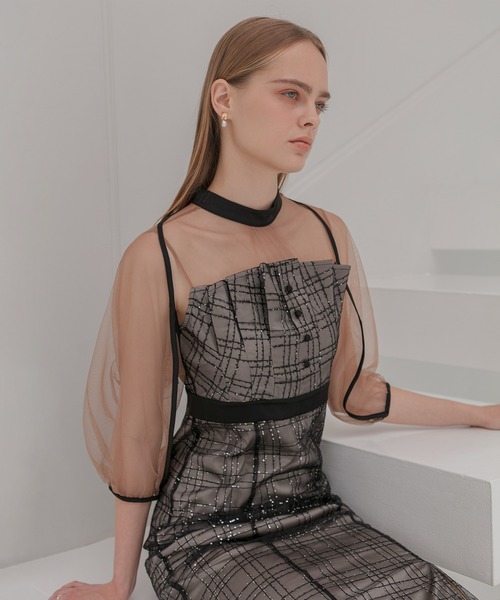 「Leja」 7分袖ワンピース MEDIUM ブラック レディースの画像