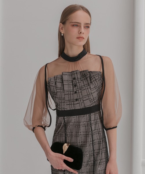 「Leja」 7分袖ワンピース MEDIUM ブラック レディースの画像