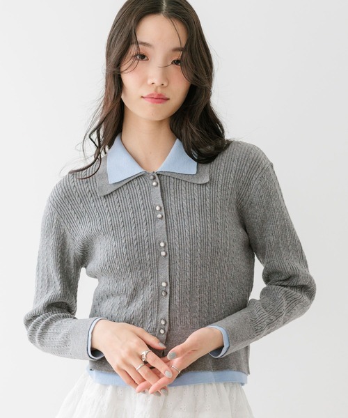 Heather（ヘザー） ニット セーター バイカラーケーブルニット 669226