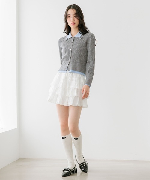 Heather（ヘザー） ニット セーター バイカラーケーブルニット 669226