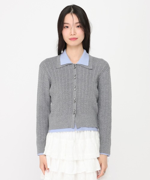 Heather（ヘザー） ニット セーター バイカラーケーブルニット 669226