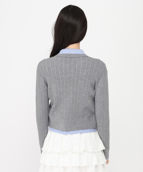 Heather（ヘザー） ニット セーター バイカラーケーブルニット 669226