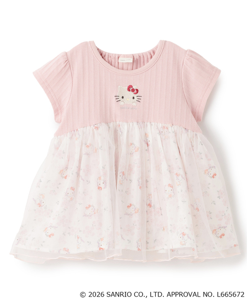 petit main tシャツ 「サンリオキャラクターズ」花柄チュール 