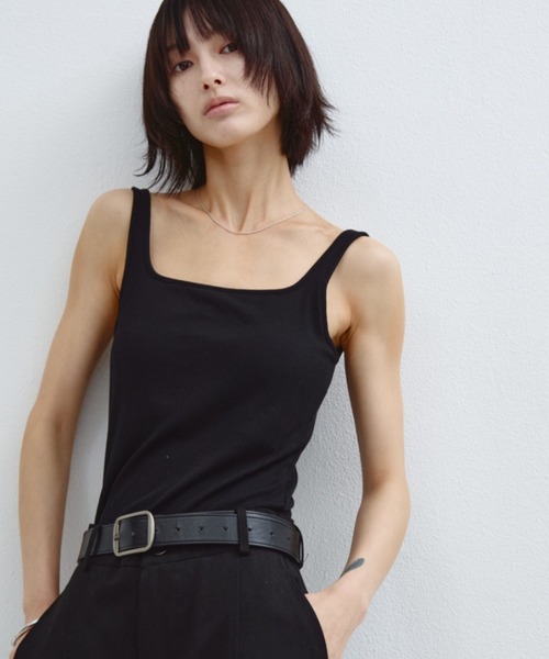 ANF.MUU タンクトップ ノースリーブ 「接触冷感」カップ付きスクエア