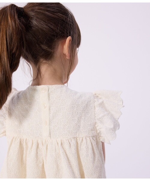 ブラウス シャツ ハート刺繍半袖ブラウス キッズ 子供服の画像