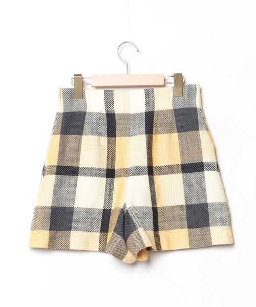 「BLUE LABEL CRESTBRIDGE」 チェック柄ショートパンツ 38 イエロー レディース_画像2