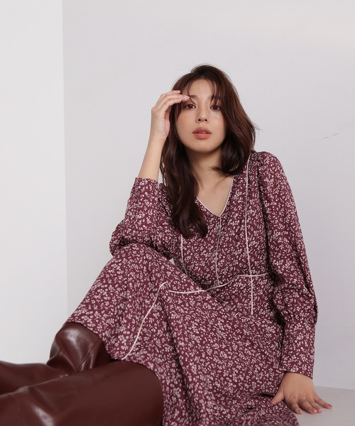 「NATURAL BEAUTY BASIC」 長袖ワンピース SMALL ブラック レディースの画像