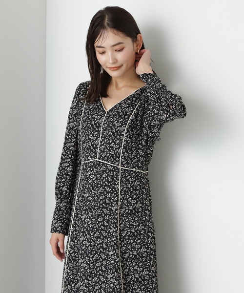 「NATURAL BEAUTY BASIC」 長袖ワンピース SMALL ブラック レディースの画像