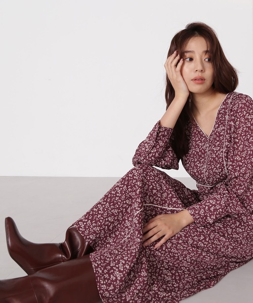 「NATURAL BEAUTY BASIC」 長袖ワンピース SMALL ブラック レディースの画像