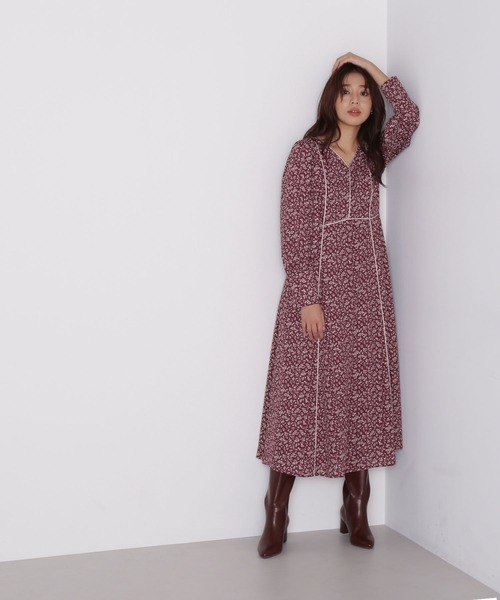 「NATURAL BEAUTY BASIC」 長袖ワンピース SMALL ブラック レディースの画像