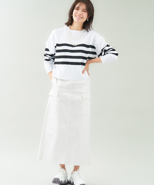 「abahouse mavie」 長袖カットソー フリー ホワイト レディース_画像2