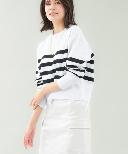 「abahouse mavie」 長袖カットソー フリー ホワイト レディース_画像3