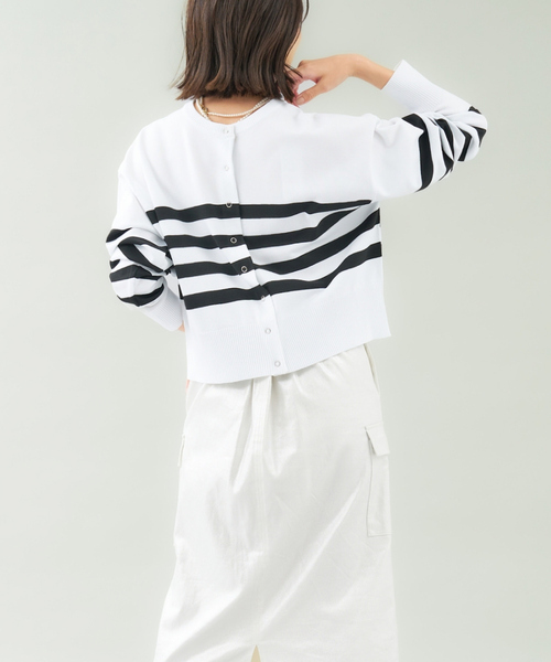 「abahouse mavie」 長袖カットソー フリー ホワイト レディース_画像5
