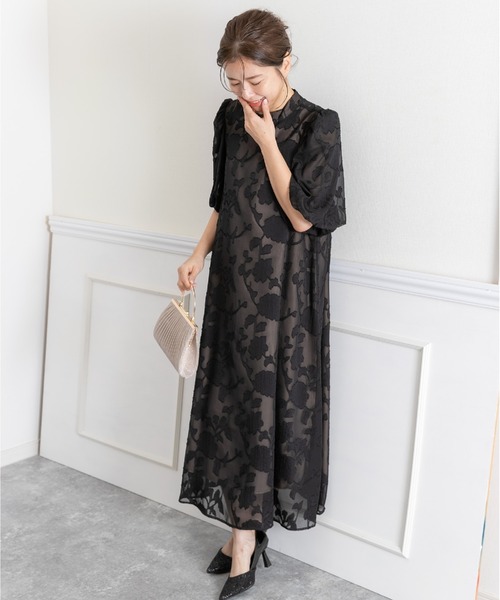「PREFERIR」 半袖ワンピース X-LARGE ブラック レディース_画像3