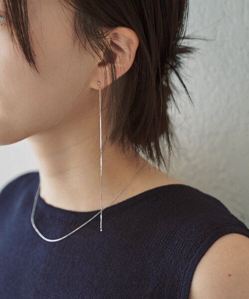 ピアス スキニーチェーンピアス「Silver925」 レディースの画像