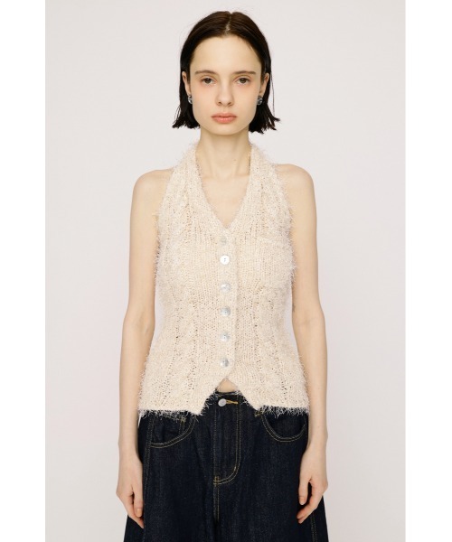 SLY（スライ） ベスト ジレ HALTER NECK KNIT VEST ホルターネック
