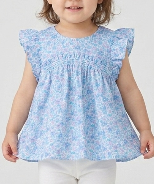 petit main チュニック 「リンク」花柄サッカーチュニック キッズ 子供