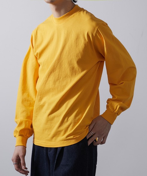 「LOS ANGELES APPAREL」 長袖Tシャツ M ライトグリーン メンズ_画像5