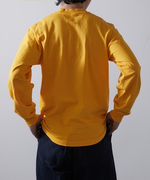 「LOS ANGELES APPAREL」 長袖Tシャツ M ライトグリーン メンズ_画像7