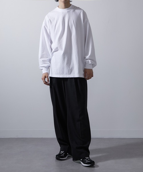 「LOS ANGELES APPAREL」 長袖Tシャツ M ライトグリーン メンズ_画像8