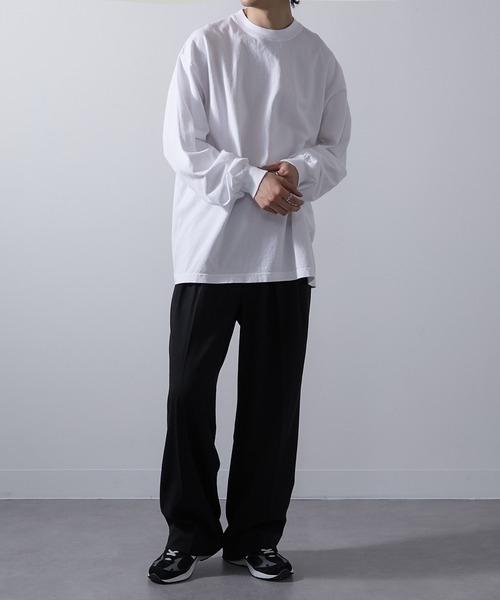 「LOS ANGELES APPAREL」 長袖Tシャツ M ライトグリーン メンズ_画像9
