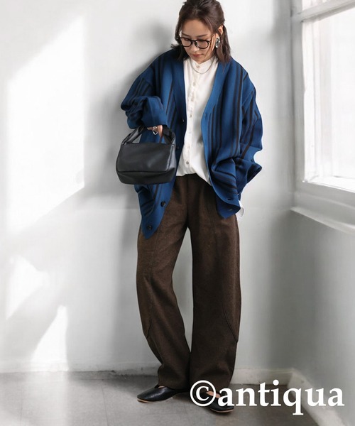 「antiqua」 カーディガン ONESIZE ブルー レディース_画像5