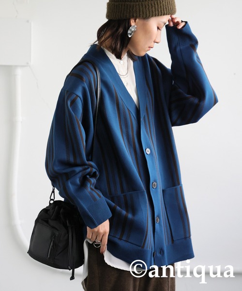 「antiqua」 カーディガン ONESIZE ブルー レディース_画像6