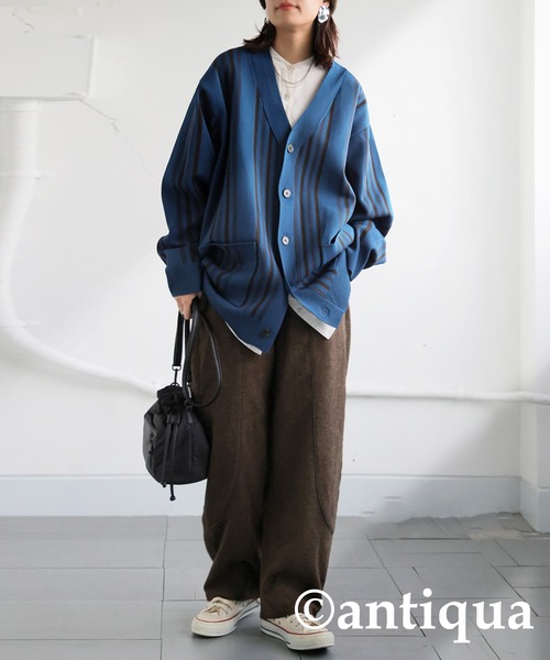 「antiqua」 カーディガン ONESIZE ブルー レディース_画像7