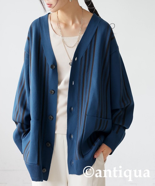 「antiqua」 カーディガン ONESIZE ブルー レディース_画像8