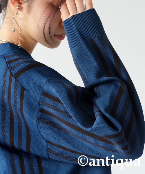 「antiqua」 カーディガン ONESIZE ブルー レディース_画像9